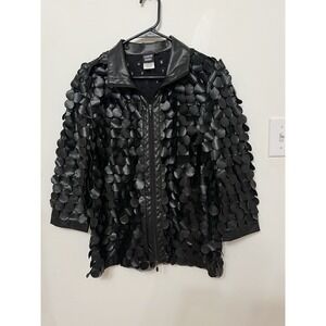 Sharon Young Avant Garde Blk Textured Zip Jacket S Sculptural Artwear Statement